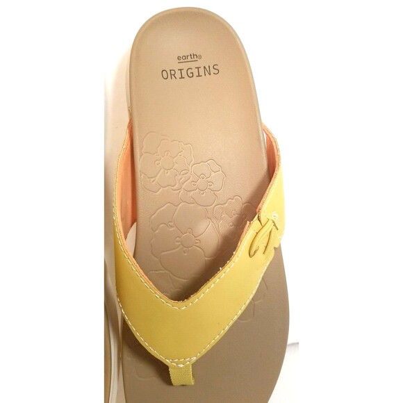 Earth Origins Thong Sandals SIZE 11 Dania Lemon Yellow Women's Comfort Sandals - Picture 3 of 9